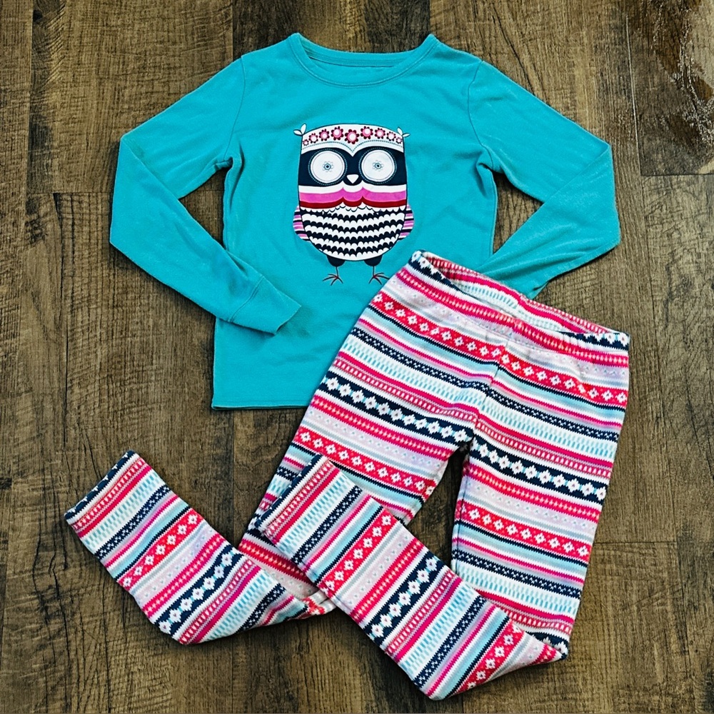 Gymboree Girl’s size Medium 7/8 cozy pants with Owl top Pajamas or casual wear